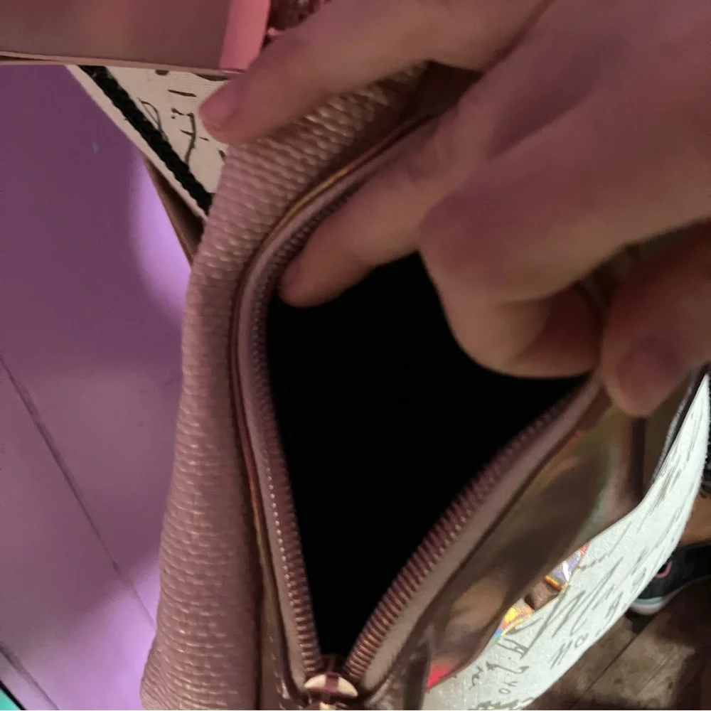 Stylish Holographic and Cream Women's Bag